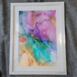 【エデンの園】アルコールインクアート フレーム入り